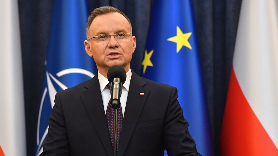 Warszawa, 23.01.2024. Prezydent RP Andrzej Duda podczas oświadczenia, 23 bm. w Pałacu Prezydenckim w Warszawie. (sko) PAP/Piotr Nowak