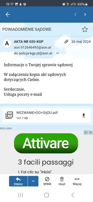 Fałszywa wiadomość do Czytelniczki