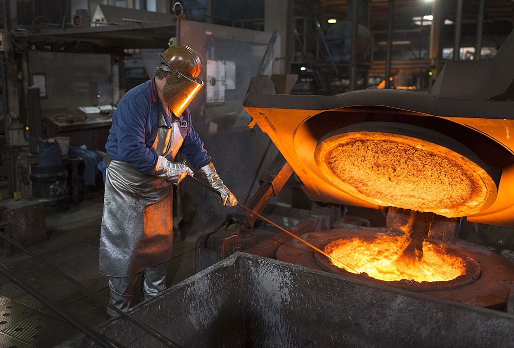 Ironworks Eisenhuette GmbH
ORTRAND, GERMANY - JULY 03: Worker monitoring a blast furnace of the Ortrander Eisenhuette GmbH, an ironworks on July 03, 2014, in Ortrand, Germany. The ironworks manufactures with machine-moulded castings products for the automobile industry and furnace building.(Photo by Thomas Koehler/Photothek via Getty Images)***Local Caption***
Thomas Koehler
Adult, Blast Furnace, Blaze, Business and Finance, Cast, Cast Iron, Cast-Iron, Casting, Company, Economy, Eisenhuette, Embers, Employment, Factory, Ferrous Metallurgy, Foundry, Furnace, Gloves, Glow, Heat, Helmet, Horizontal, Hot, Industry, Iron, Iron Casting, Iron Industry, Iron Works, Ironworks, Labor, Liquid, Man, Melter, Melting, Melting Furnace, Metal, Metal Industry, Metallurgical Furnace, Metallurgy, Mill, Molding, Molten, Moulding, Ortrander, Plant, Product, Production, Production Plant, Production Site, Products, Protective Clothes, Protective Helmet, Protective Wear, Siderurgy, Smelter, Smeltery, Smelting, Smelting Furnace, Smelting Works, Steel, Steel Works, Technology, Worker, Workwear, Yellow