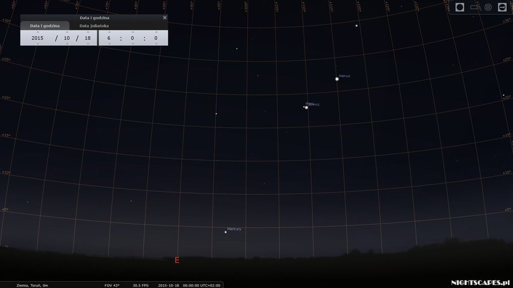 Wielka koniunkcja planet  8-11 października 2015 7