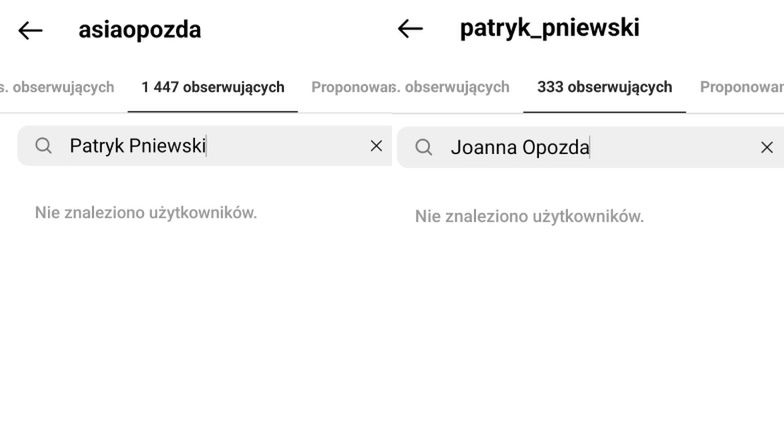 Joanna i Patryk przestali obserwować swoje konta na Instagramie