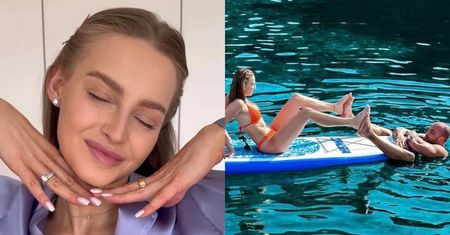 Karolina Pisarek w ramach rajskich wakacji smaży się w mandarynkowym bikini i siłuje na stópki z Rogerem (ZDJĘCIA)
