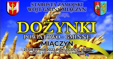 Dożynki Powiatowe Miączyn 2022. Wystąpią: Piersi, Skaner, Malibu