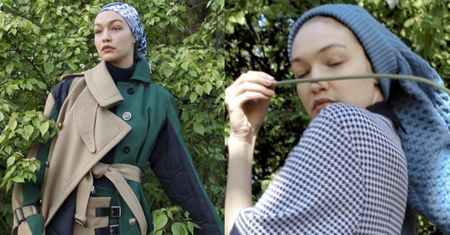 Gigi Hadid pozuje bez makijażu i w swetrze na głowie
