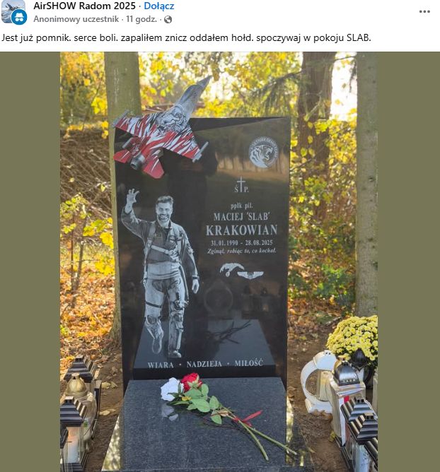 Tak wygląda grób Macieja "Slaba" Krakowiana.