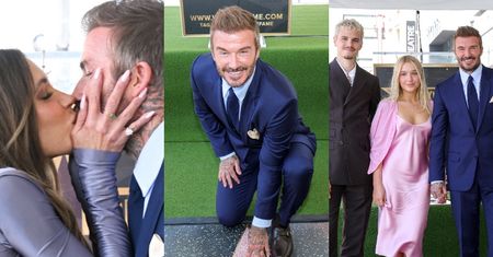 David Beckham odsłonił swoją gwiazdę na Walk of Fame w Hollywood. Victoria go całowała, a Brooklyn OLAŁ! Smutne? (ZDJĘCIA)