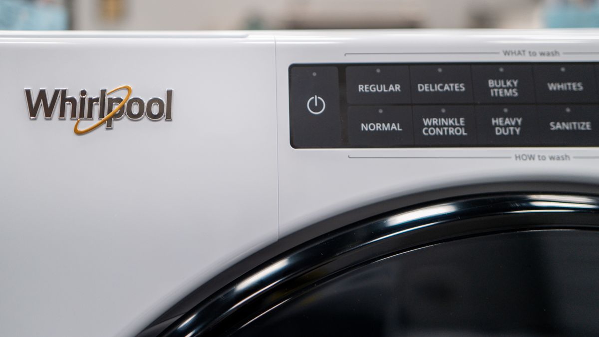 AUSTIN, TEXAS - APRIL 26: A 'Whirlpool' drier is on display at a Wilson AC & Appliance store on April 26, 2024 in Austin, Texas. WHR stock has fallen more than 10 percent, contributing to mass layoffs within Whirlpool. The appliance giant has announced that it will layoff 1,000 salaried jobs as U.S. home purchases continue plummeting this year. (Photo by Brandon Bell/Getty Images)