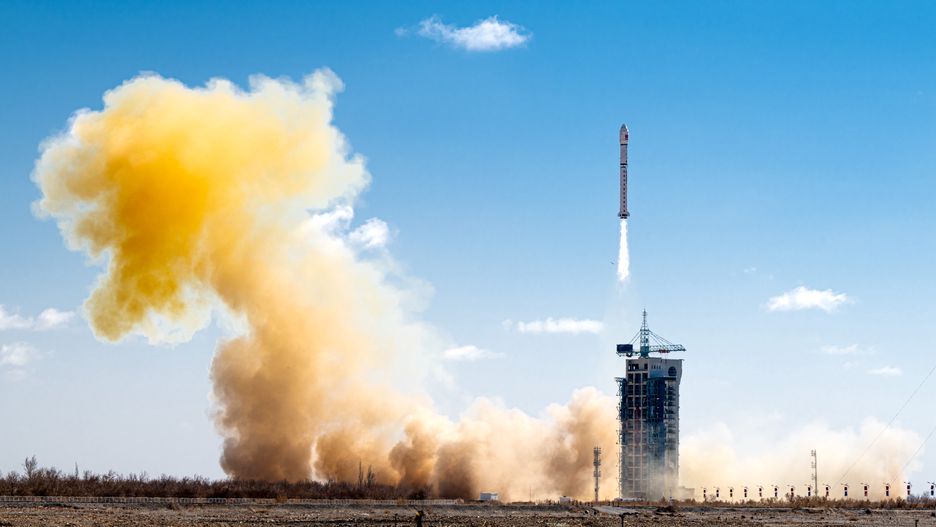 JIUQUAN, CHINA - MARCH 15: A Long March-2D carrier rocket carrying the Gaojing-3 02 satellite blasts off from the Jiuquan Satellite Launch Center on March 15, 2025 in Jiuquan, China. China on March 15 launched a Long March-2D carrier rocket, placing a remote sensing satellite into space. The rocket blasted off at 12:11 p.m. (Beijing Time) from the Jiuquan Satellite Launch Center in northwest China and sent the Gaojing-3 02 satellite into the preset orbit. The mission also launched the Tianyan-23 satellite. It was the 564th flight mission of the Long March series rockets. (Photo by VCG/VCG via Getty Images)