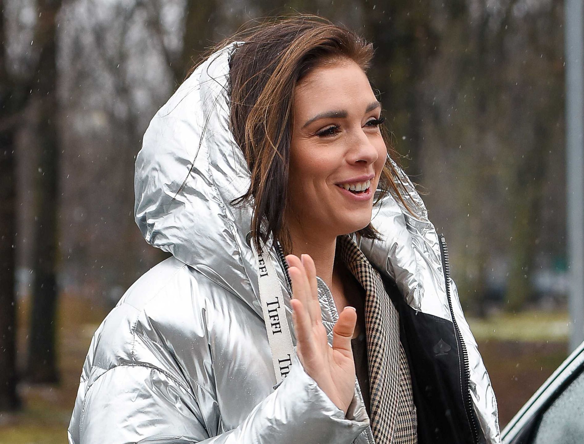 Klaudia Halejcio na spotkaniu z koleżanką