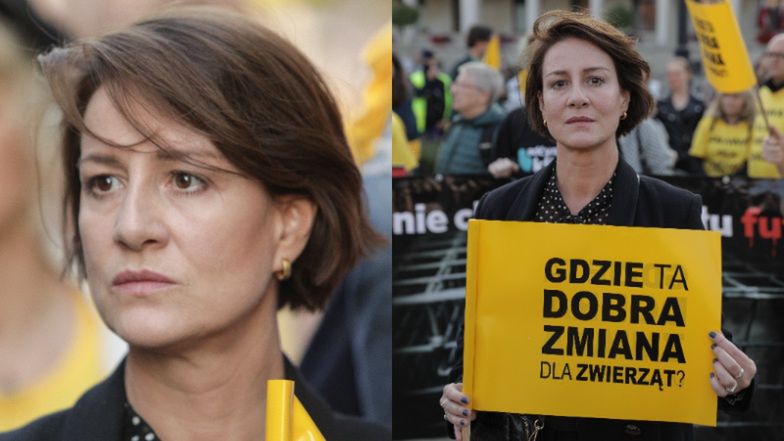 Maja Ostaszewska na Wielkim Marszu dla zwierząt