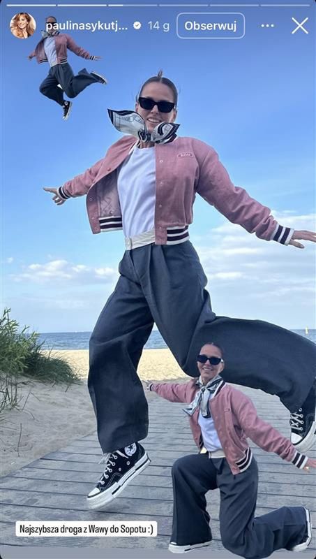 Paulina Sykut-Jeżyna na plaży