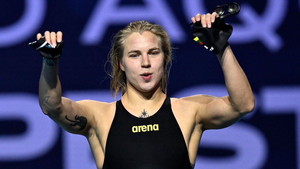 World Aquatics Championships Short Course Budapest 2024
Ruta Meilutyte of Lithuania celebrates after competing in the 50m Breaststroke Women Final during the short course World Aquatics Swimming Championships 2024 at Duna Arena. Budapest (Hungary), December 15th, 2024 Ruta Meilutyte placed first winning the gold medal. (Photo by Andrea Masini/Deepbluemedia/Insidefoto/Mondadori Portfolio via Getty Images)
Mondadori Portfolio
championships, short course, nuoto, 50m breaststroke women final, world aquatics swimming championships, ruta meilutyte oof lithuania, world aquatics, 25m, colour image, world championships