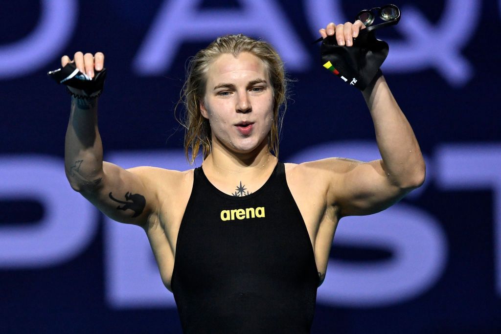 World Aquatics Championships Short Course Budapest 2024
Ruta Meilutyte of Lithuania celebrates after competing in the 50m Breaststroke Women Final during the short course World Aquatics Swimming Championships 2024 at Duna Arena. Budapest (Hungary), December 15th, 2024 Ruta Meilutyte placed first winning the gold medal. (Photo by Andrea Masini/Deepbluemedia/Insidefoto/Mondadori Portfolio via Getty Images)
Mondadori Portfolio
championships, short course, nuoto, 50m breaststroke women final, world aquatics swimming championships, ruta meilutyte oof lithuania, world aquatics, 25m, colour image, world championships
