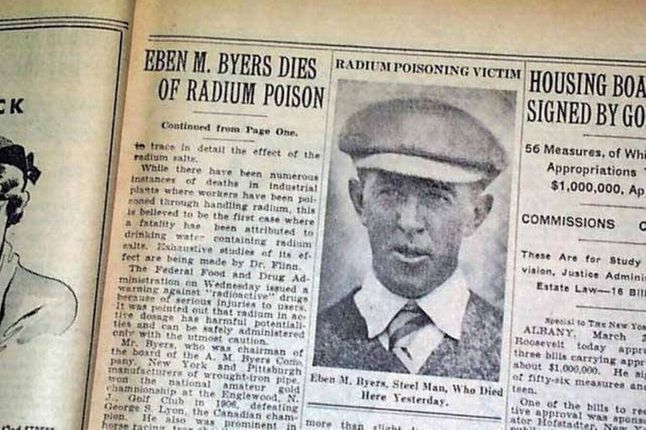 Artykuł prasowy z 1932 r. informujący o śmierci Byersa