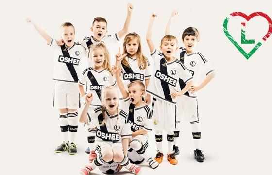 Oshee jako sponsor Legii Warszawa na koszulkach drużyn młodzieżowych