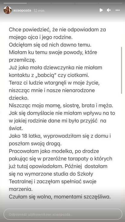 Joanna Opozda przerywa milczenie