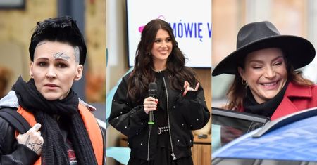 Gwiazdy przed studiem "Dzień Dobry TVN": Agnieszka Chylińska, Roksana Węgiel, Anna Dereszowska