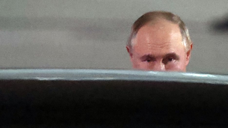 ASHGABAT, TURKMENISTAN - OCTOBER 11: (RUSSIA OUT) Russian President Vladimir Putin exits the plane during his arrival to the Ahgabat International Airport on October 11, 2024, in Ashgabat, Turkmenistan. Putin has arrived to Turkmenistan with a one-day trip to attend an international forum and to meet Iranian President Masoud Pezeshkinan. (Photo by Contributor/Getty Images)