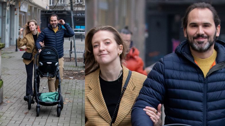 Lara Gessler i Piotr Szeląg spacerują po Warszawie
