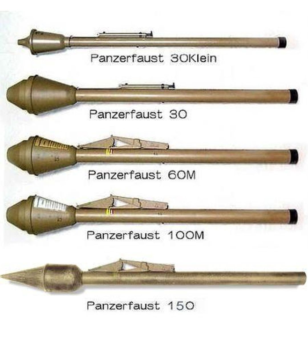 Kolejne wersje Panzerfausta