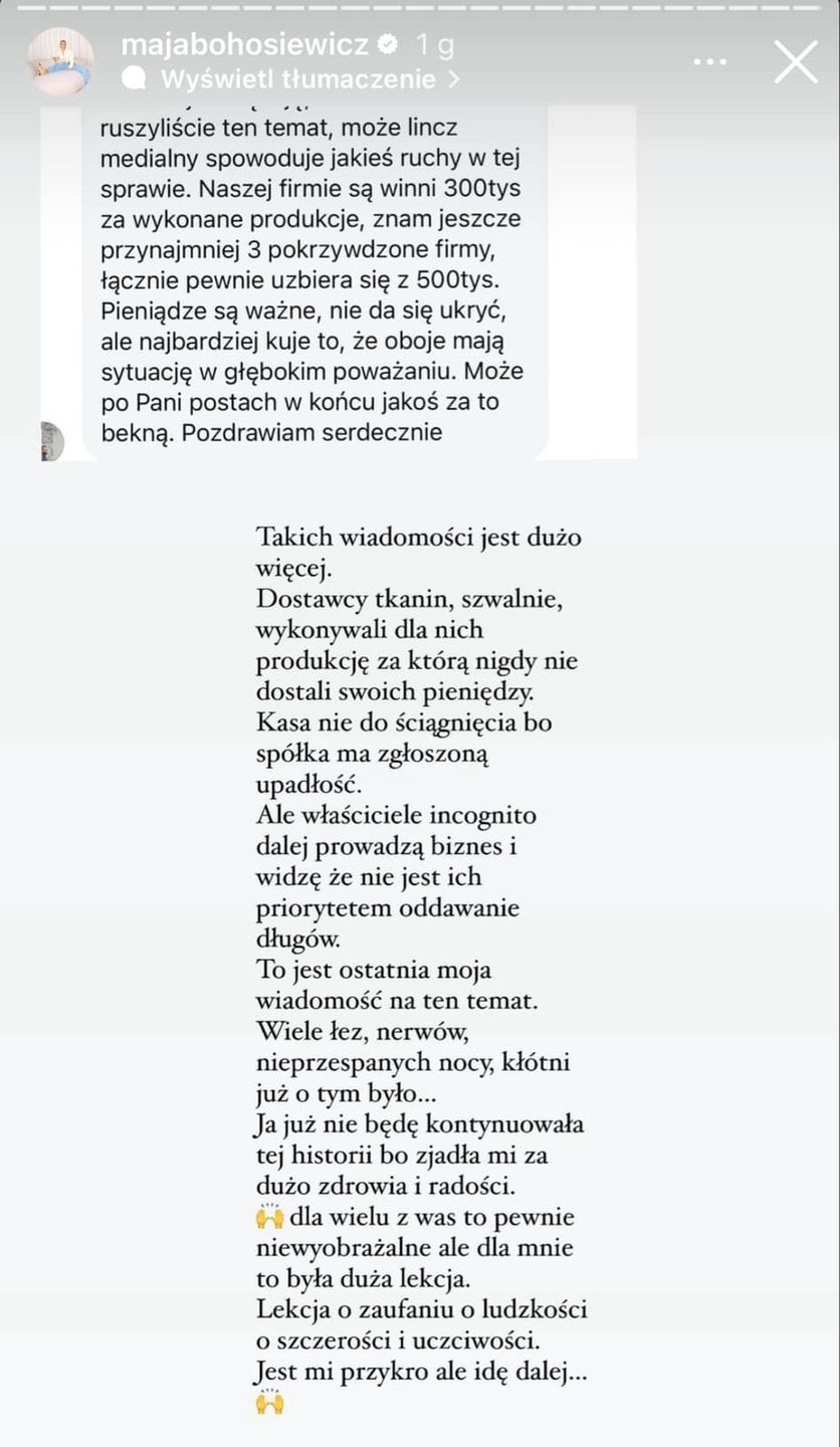 Maja Bohosiewicz walczy o odzyskanie 1,5 mln zł