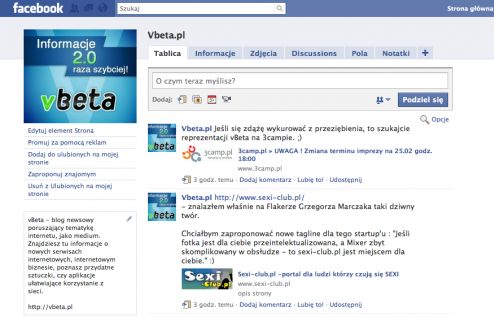 Fanpage vbeta.pl na Facebooku