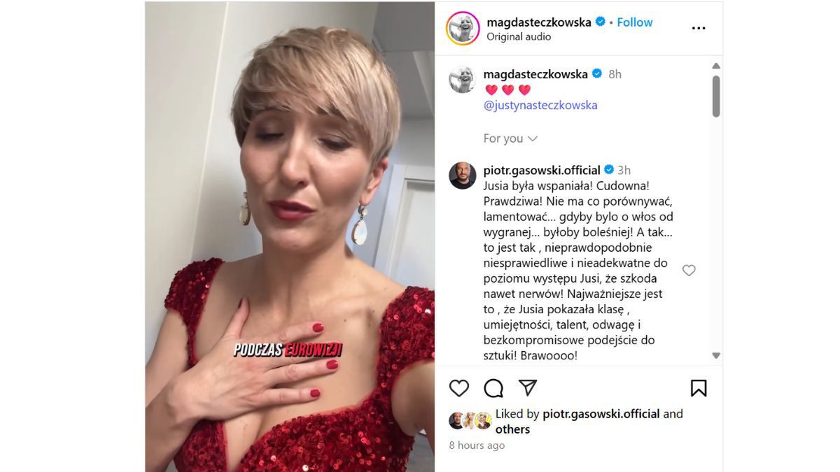 Piotr Gąsowski zabrał głos pod postem Steczkowskiej 