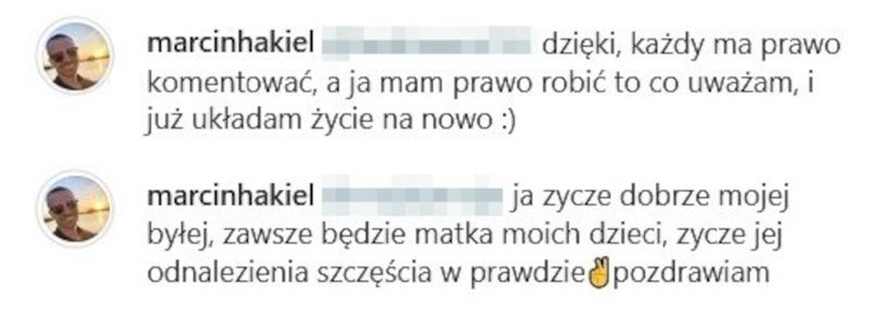 Marcin Hakiel odpowiada na komentarze internautek 