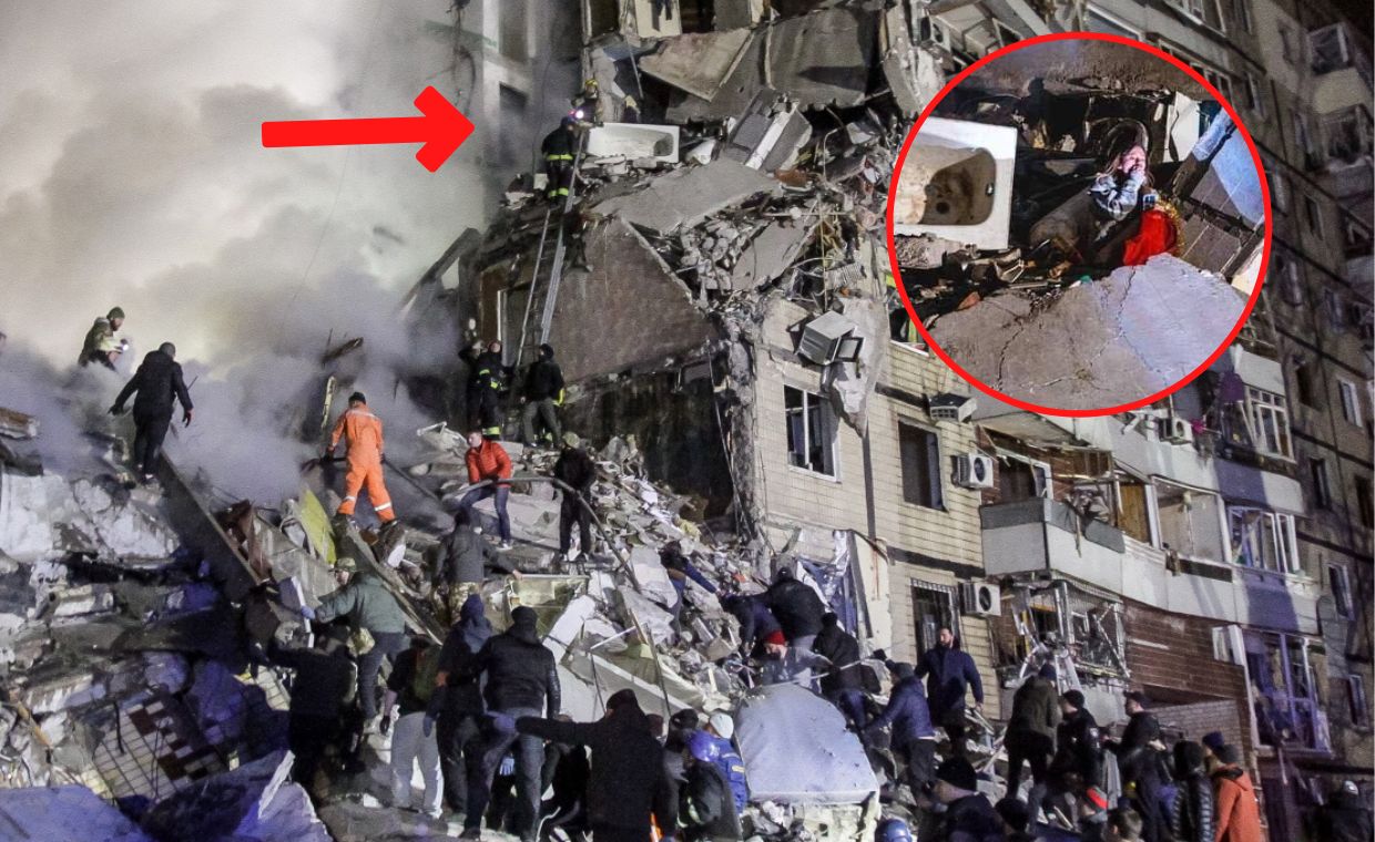Ukraina. Kobieta przeżyła atak na wieżowiec
