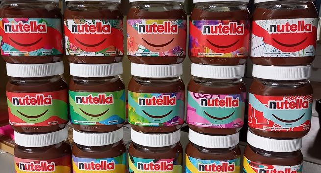 Uśmiechnięte słoiki kremu Nutella na jubileusz marki