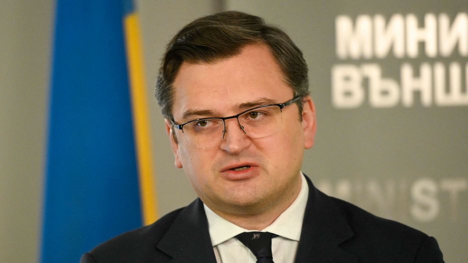 arch50Ukraine's Foreign Minister Dmytro Kuleba speaks during a joint news conference with Bulgaria's counterpart Teodora Genchovska after their meeting in Sofia on April 19, 2022. (Photo by Nikolay DOYCHINOV / AFP)NIKOLAY DOYCHINOV