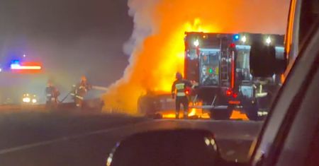 Tragedia na A1. Spłonął w aucie