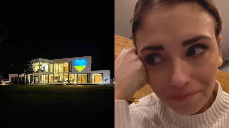 Klaudia Halejcio podświetliła dom kolorami ukraińskiej flagi