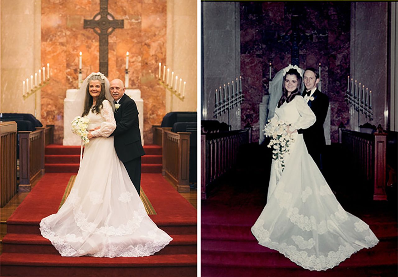 Po 50 latach małżeństwa postanowili odświeżyć swoje zdjęcia z wyjątkowego dnia. Wyszło pięknie!