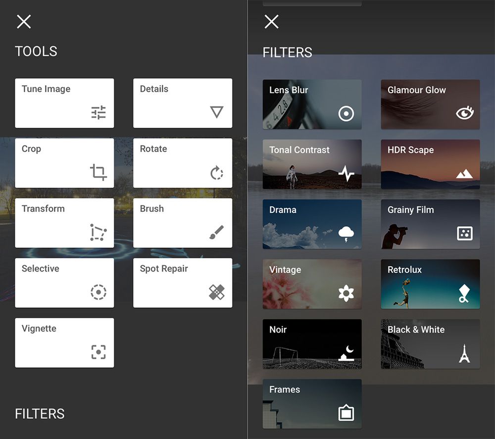 Snapseed 2 - narzędzia i filtry