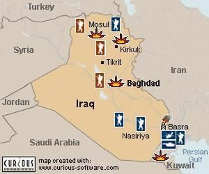 Kolumny koalicji posuwają się w kierunku Bagdadu