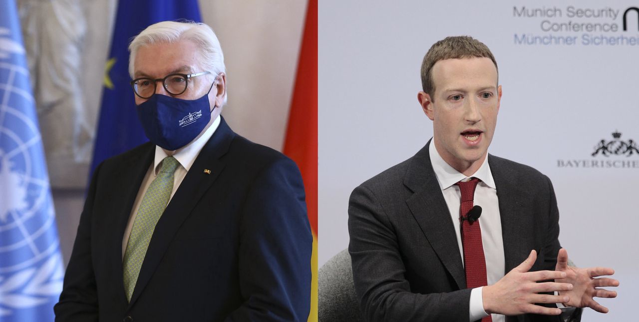 Antonio Guterres (po lewej) i Mark Zuckerberg