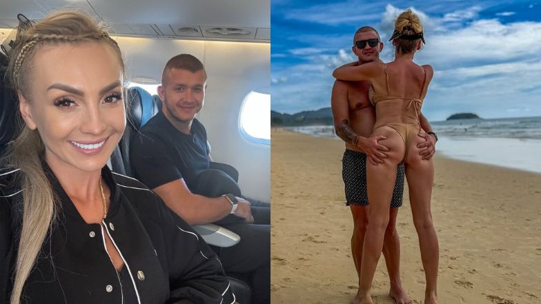 Narożny pozuje z żoną, trzymając ją za pośladki