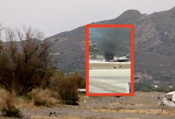 F-16 w płomieniach w Grecji. Awaryjne lądowanie na Zakynthos