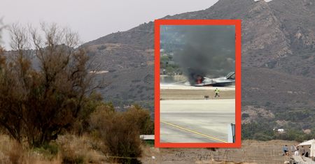 F-16 w płomieniach w Grecji. Awaryjne lądowanie na Zakynthos