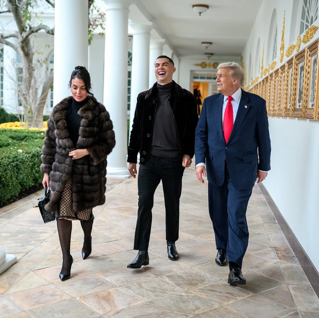 Cristiano Ronaldo i Georgina na spotkaniu z Donaldem Trumpem