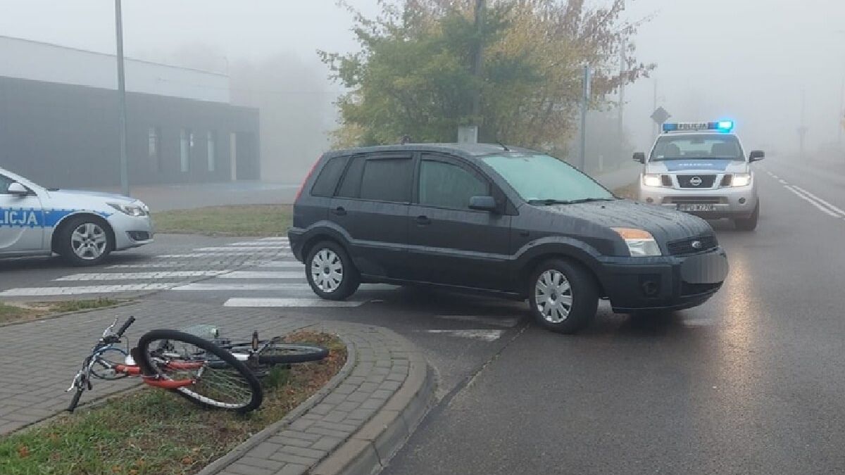 Potrącenie rowerzysty pod marketem