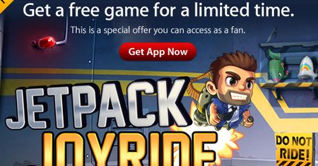 Darmowy Jetpack Joyride za polubienie App Store na Facebooku