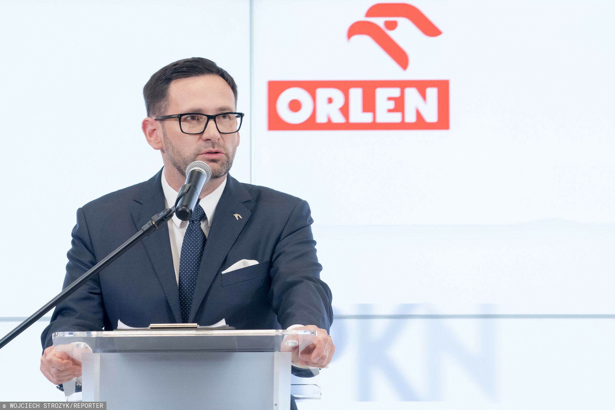 Fuzja Orlenu i Lotosu - konferencja prasowa
01.08.2022 Gdansk Konferencja prasowa prezesa Daniela Obajtka na temat dzialan PKN ORLEN zwiazanym z budowa koncernu multienergetycznego
Fot. Wojciech Strozyk/REPORTER
N/z: Daniel Obajtek
Wojciech Strozyk/REPORTER