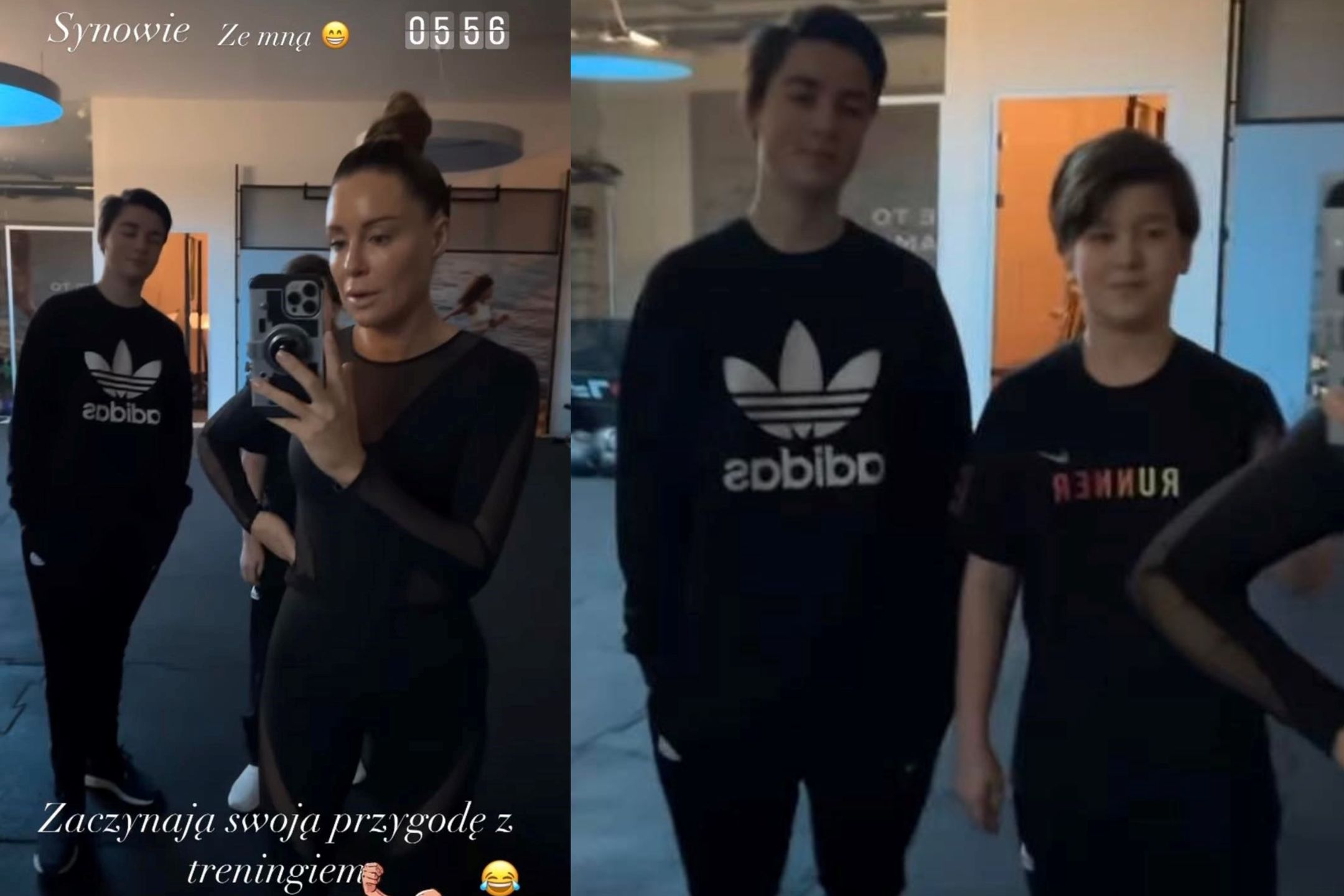 Małgorzata Rozenek z synami na siłowni 
