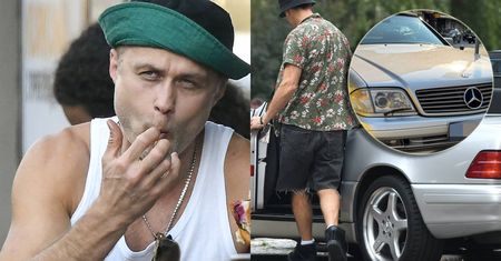 Maciej Zakościelny odsłonił mięśnie i pałaszował wegańskie frykasy. Potem wsiadł do KULTOWEGO cabrio [ZDJĘCIA]