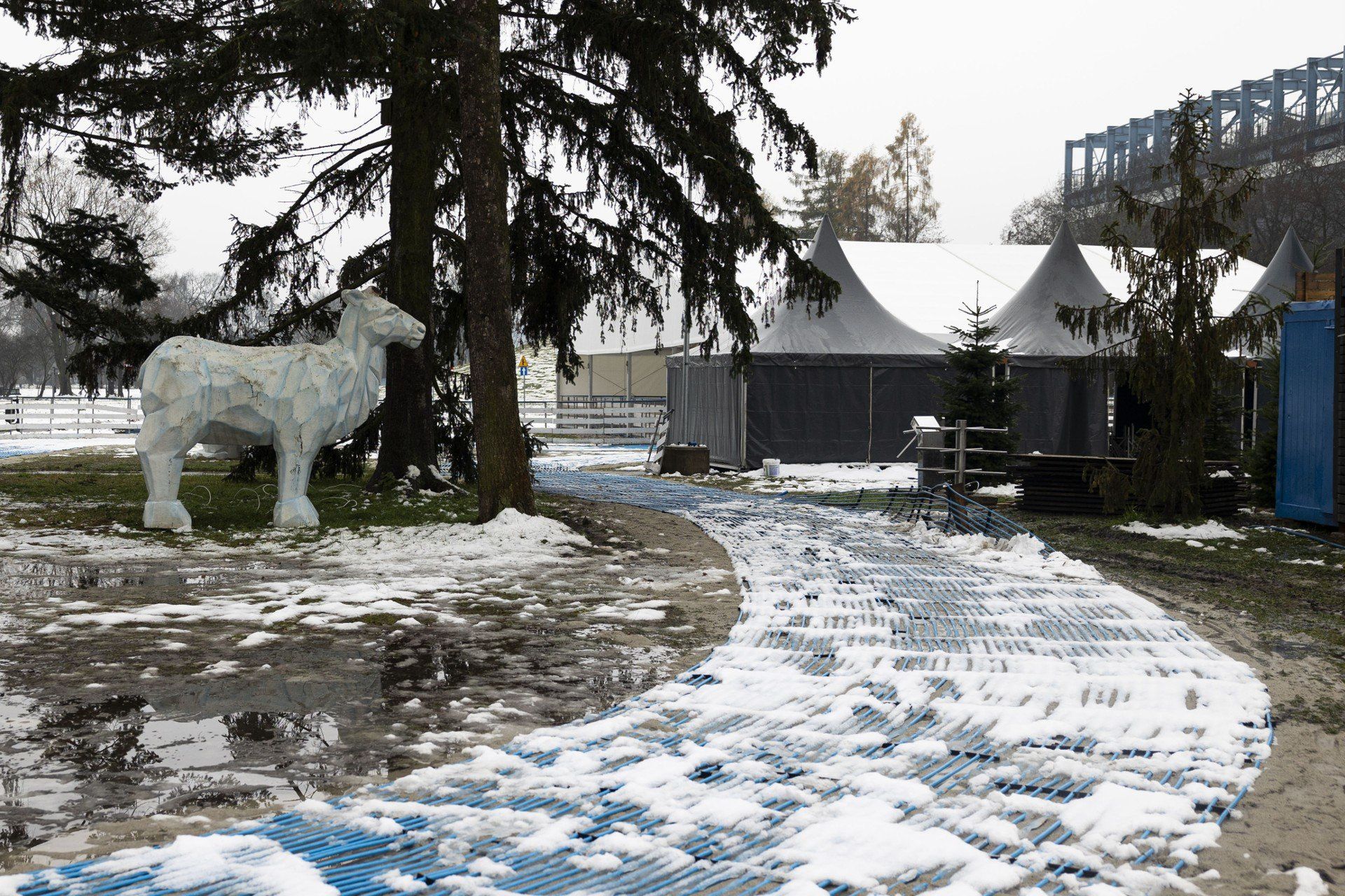 Budowa lodowiska w Parku Jordana w Krakowie