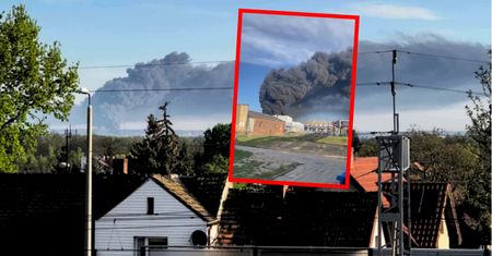 Ogromny pożar w zakładach chemicznych w Brzegu Dolnym