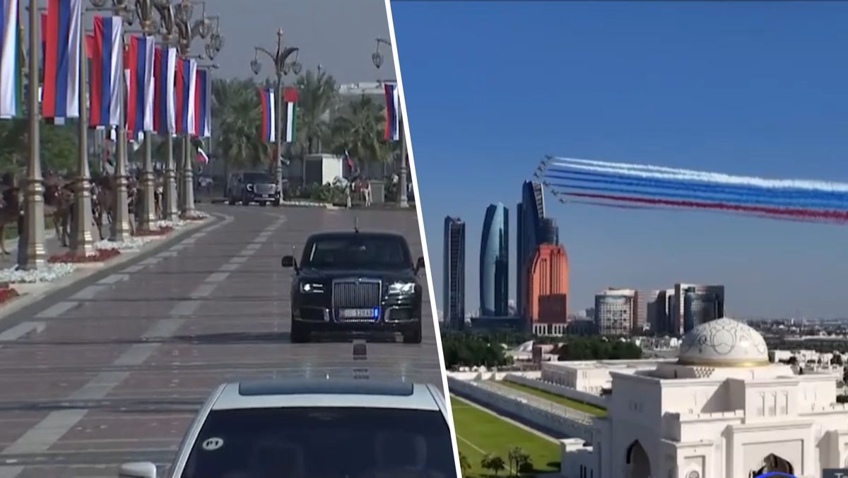 Powitanie rosyjskiego dyktatora Władimira Putina w Abu Zabi