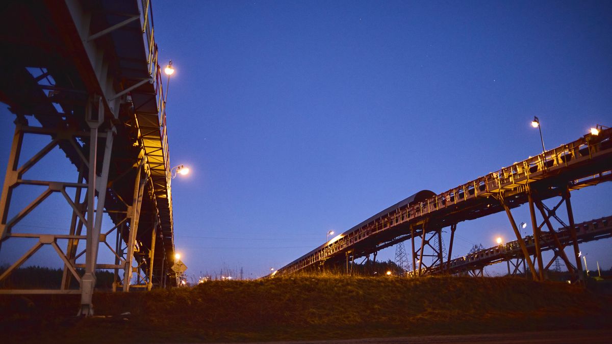Conveyors at the Belchatow coal powered power plant, operated by PGE SA, in Belchatow, Poland, on Sunday, Feb. 13, 2022. Poland's Prime Minister Mateusz Morawiecki has argued power prices are under pressure as the county, which relies on coal for more than 70% of power, faces massive investments to meet EU climate goals. Photographer: Bartek Sadowski/Bloomberg via Getty Images